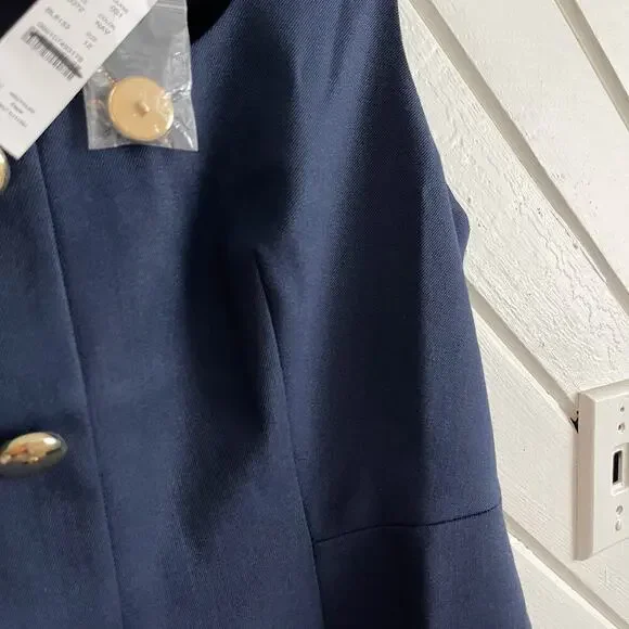 J.Crew Sofia sleeveless dress in structured wool Navy Size 12 NWT - Picture 7 of 8